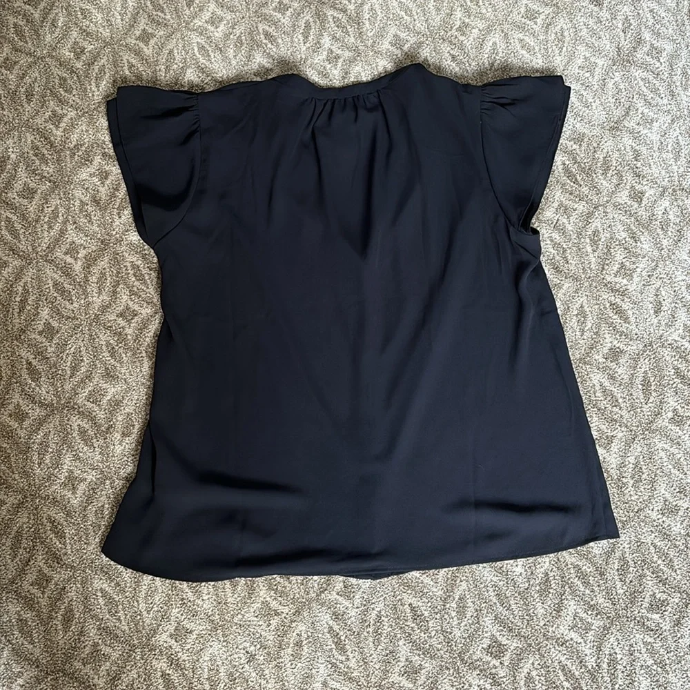J. Crew Ruffle Short Sleeve Button front Shell - Picture 4 of 4